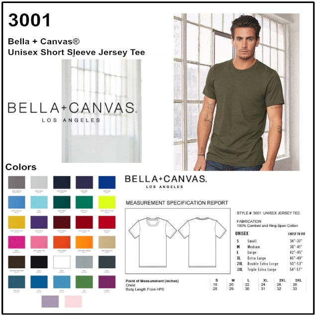 Personalize -Bella+Canvas 3001 - Unisex Short Sleeve Jersey Tee