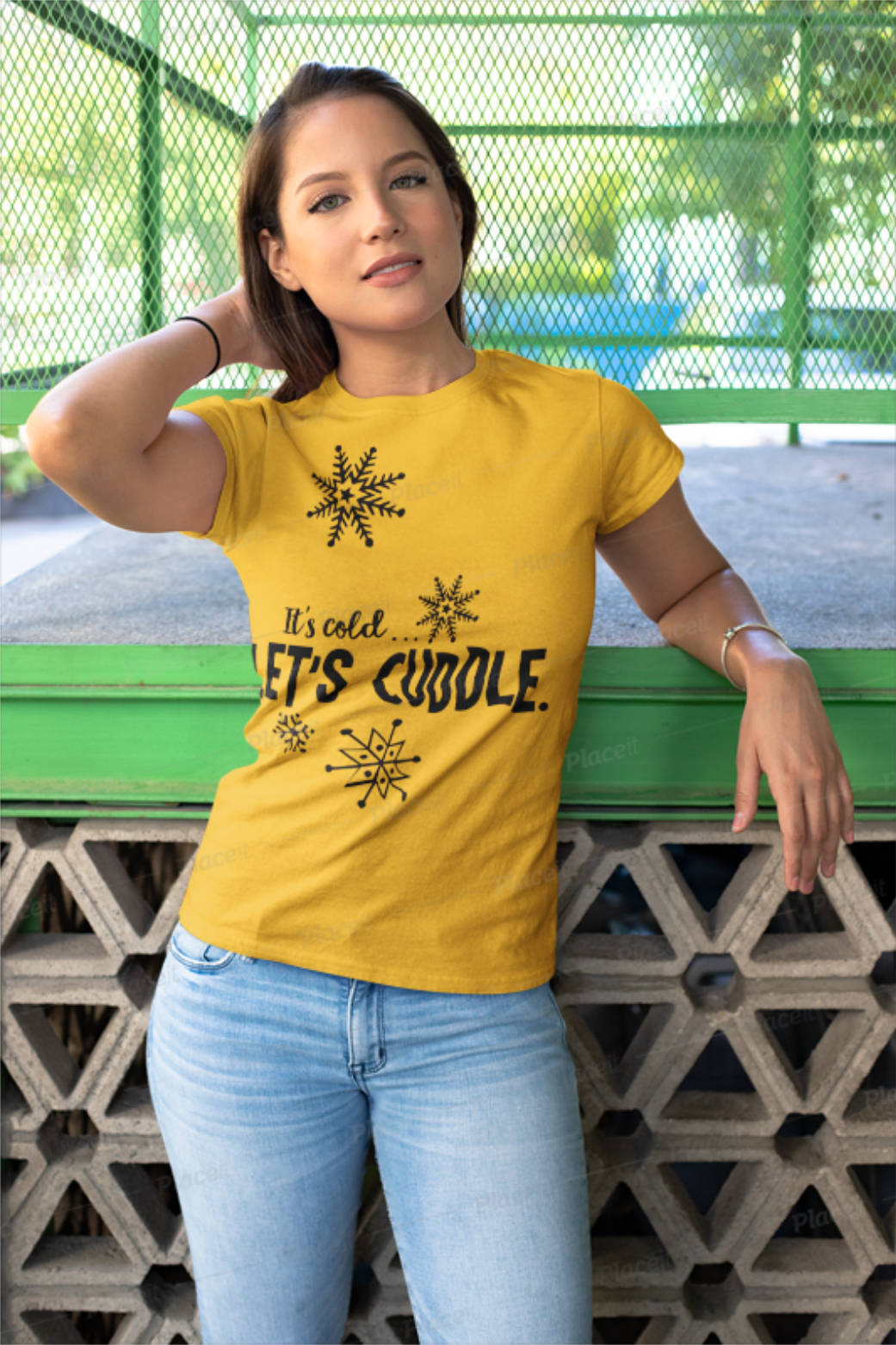 Vintage Its Cold, Lets Cuddle Tee - Bella+Canvas BC8413
