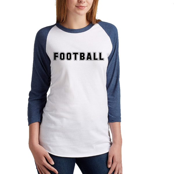 Football Design Raglan- Tultex 245- White/Navy