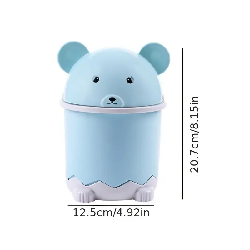 Thumbnail: Mini Waste Bin with Rolling Cover for Home and Office