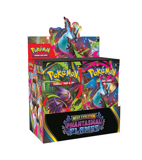 Pokmon TCG: Mega Evolution - Phantasmal Flames Booster Box | Collectables 'R' Us Pokmon TCG: Mega Evolution - Phantasmal Flames Booster Box | Collectables 'R' Us
