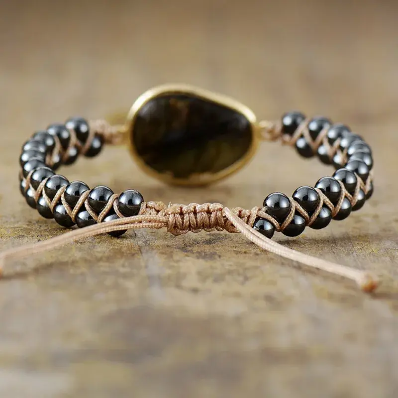 Thumbnail: Arcane Elements – Handmade Natural Stone Braided Cuff Bracelet