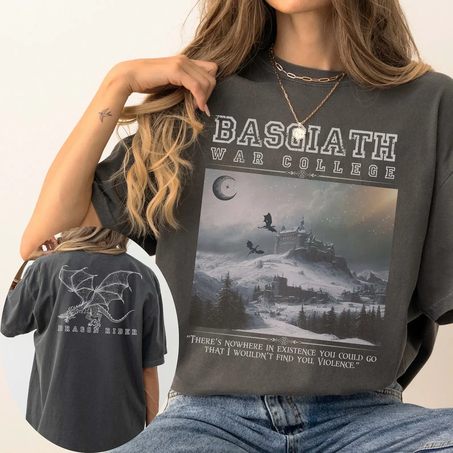 Fourth Wing Inspired Basgiath War College Dragon Rider Shirt