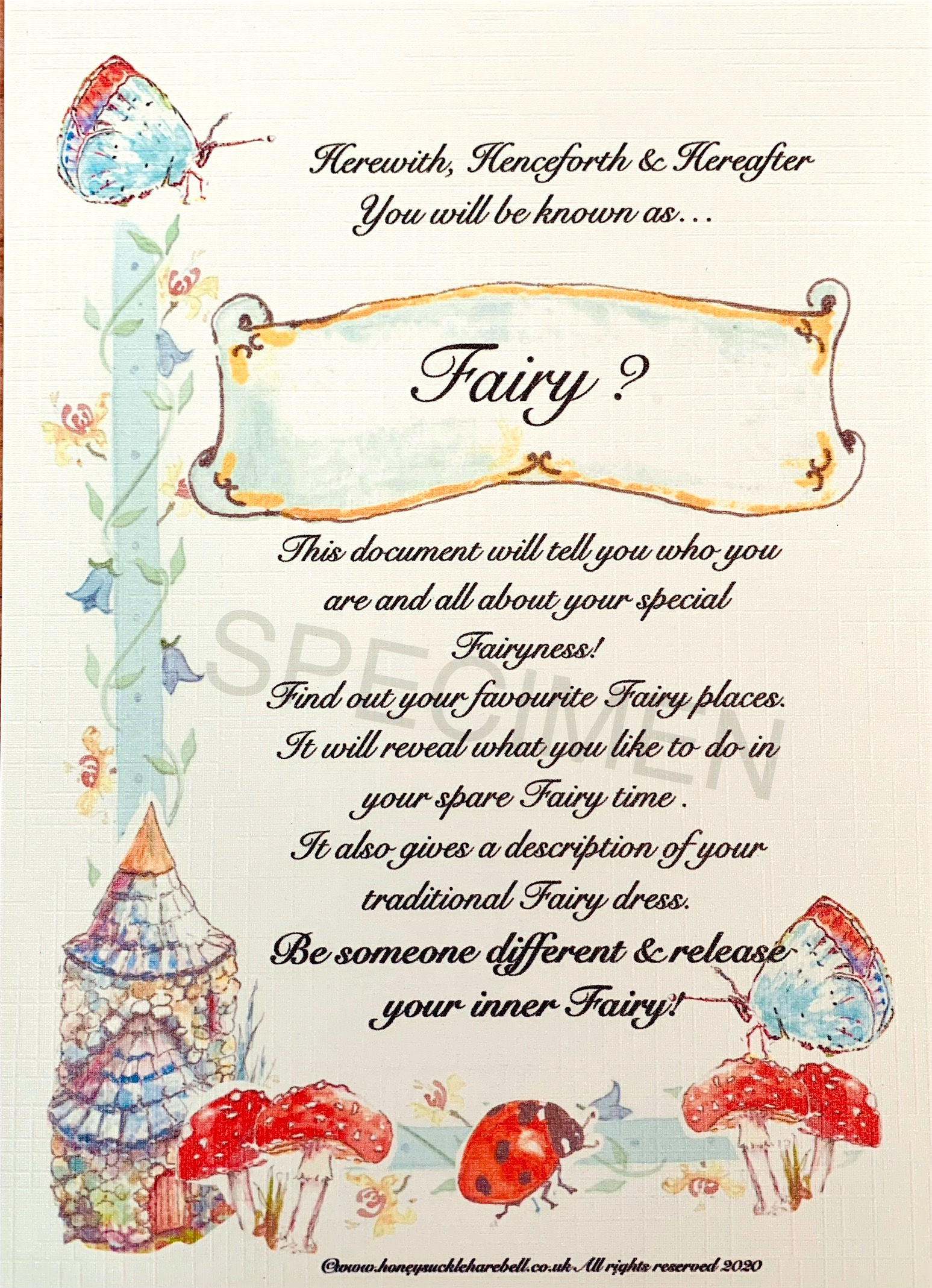Secret Wildflower Fairy Name
