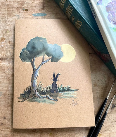 Hand painted cards from Honeysuckle Harebell