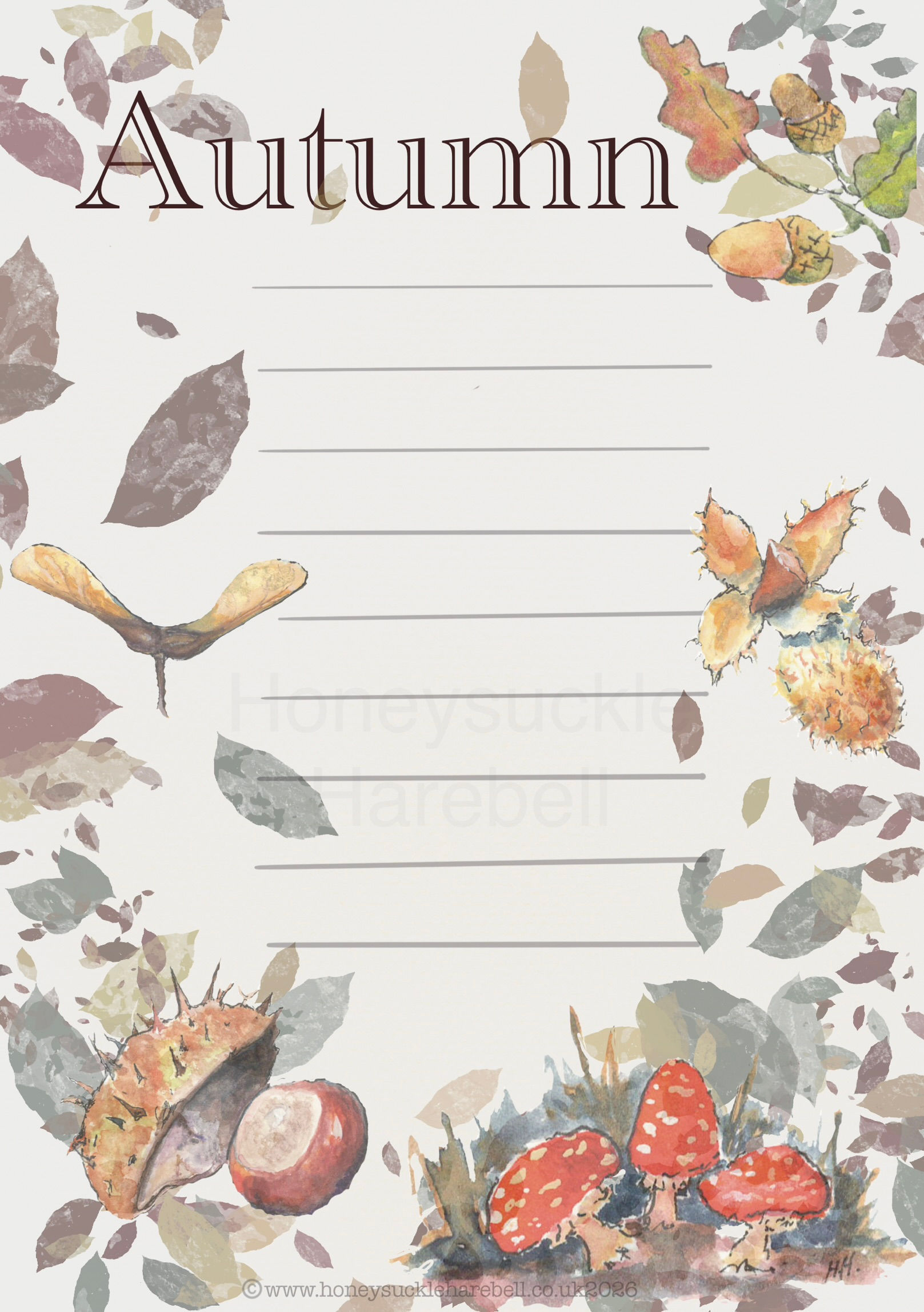 Misty Walks - Printable Junk Journal /Scrapbook/Stationery sheets