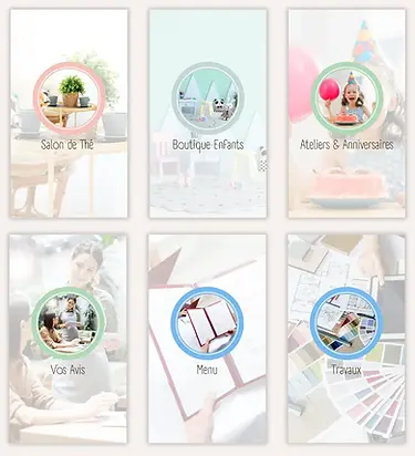 Couverture de story à la une Instagram – Pastel : icône harmonisée à l’univers pastel du salon de thé et boutique enfants