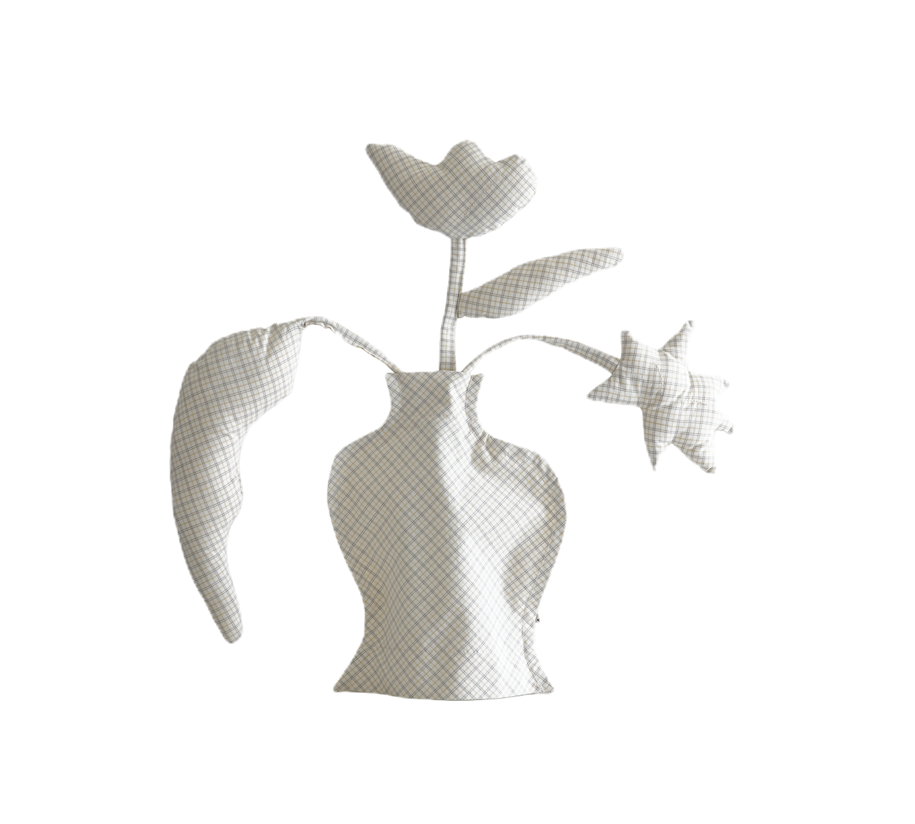 flower fabric object (White Check)