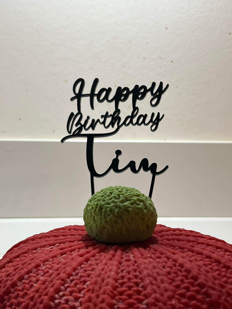 Cake topper "Happy Birthday Name"