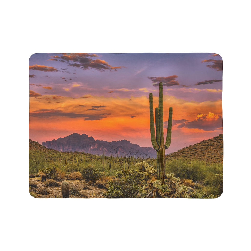 Thumbnail: Arizona Desert Twilight Fleece Sherpa Blanket