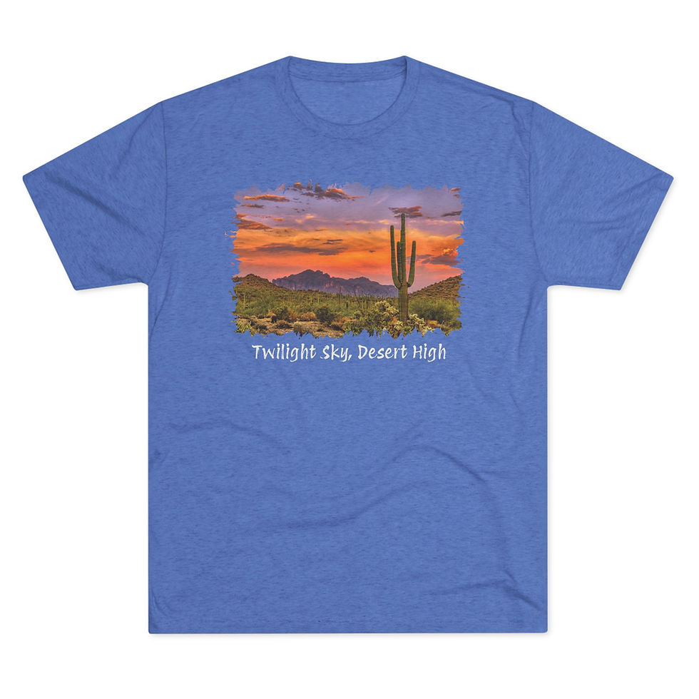 Thumbnail: "Twilight Sky, Desert High" Arizona Desert Landscape Tri-Blend Unisex T-Shirt
