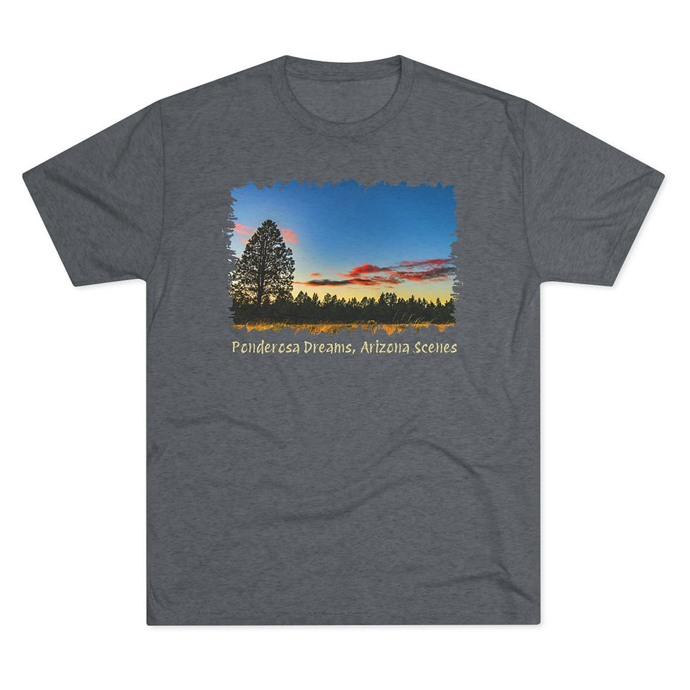 Thumbnail: "Ponderosa Dreams, Arizona Scenes" Arizona Landscape Tri-Blend Unisex T-Shirt