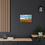 Thumbnail: Arizona Saguaro Winter Sculptures Canvas Print, Cotton Fabric Walnut/Black Frame