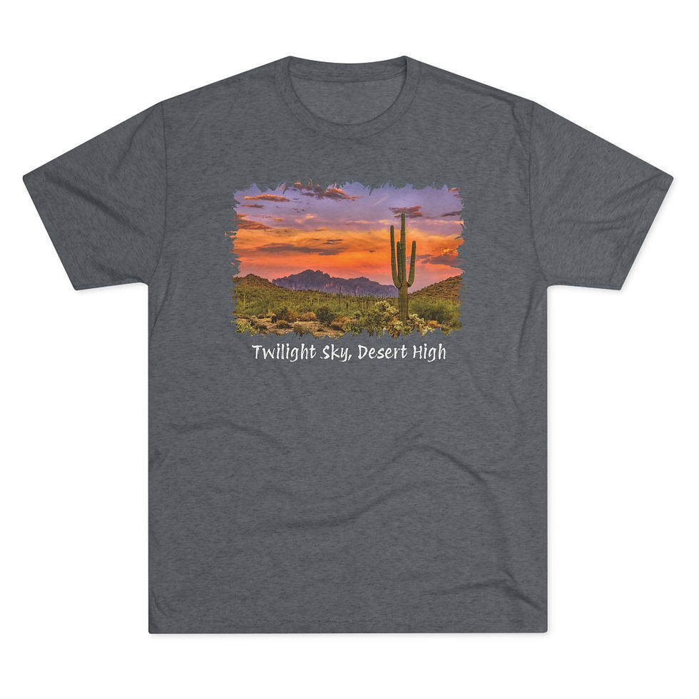 Thumbnail: "Twilight Sky, Desert High" Arizona Desert Landscape Tri-Blend Unisex T-Shirt