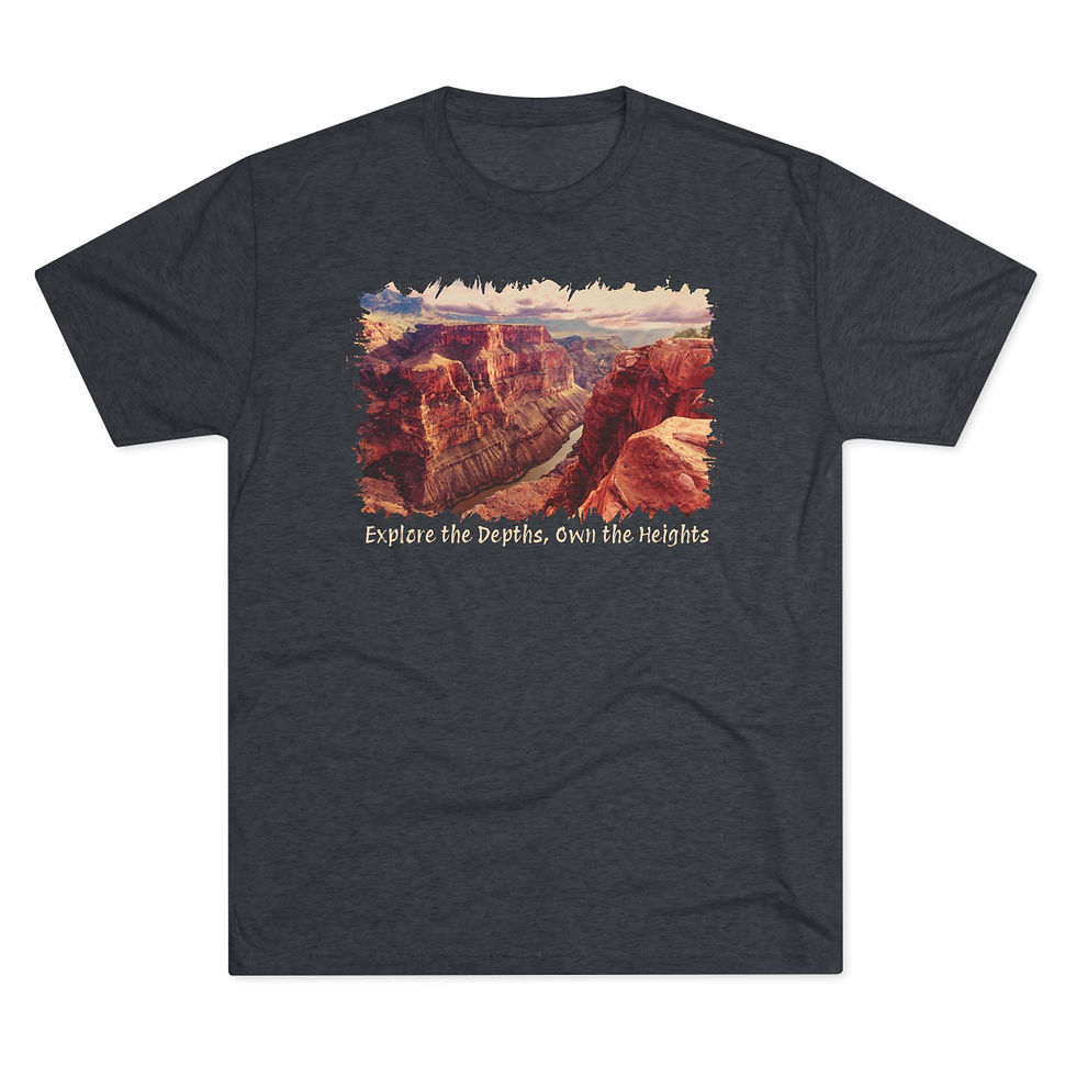 Thumbnail: "Explore the Depths, Own the Heights" Grand Canyon Tri-Blend Unisex T-Shirt