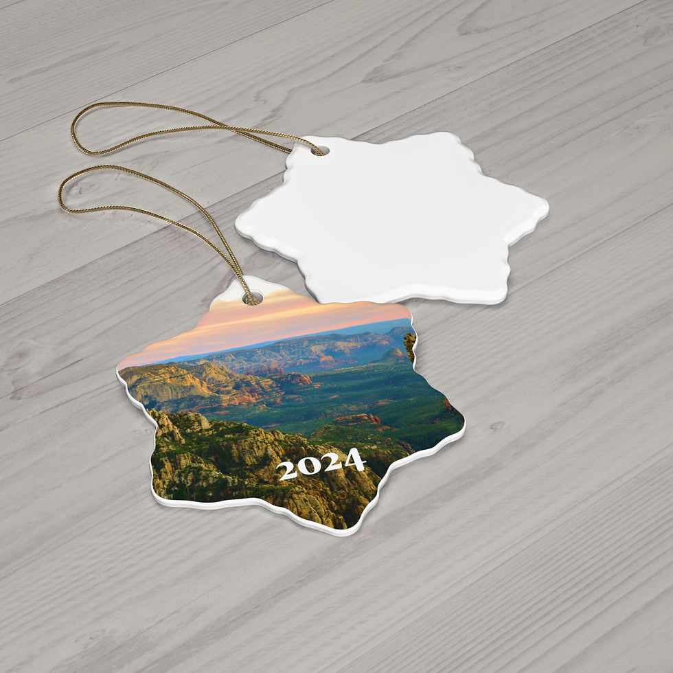 Thumbnail: 2024 AZ Mogollon Rim Views Ornament; Glossy Ceramic Exclusive by ADVENTURE iDIAZ