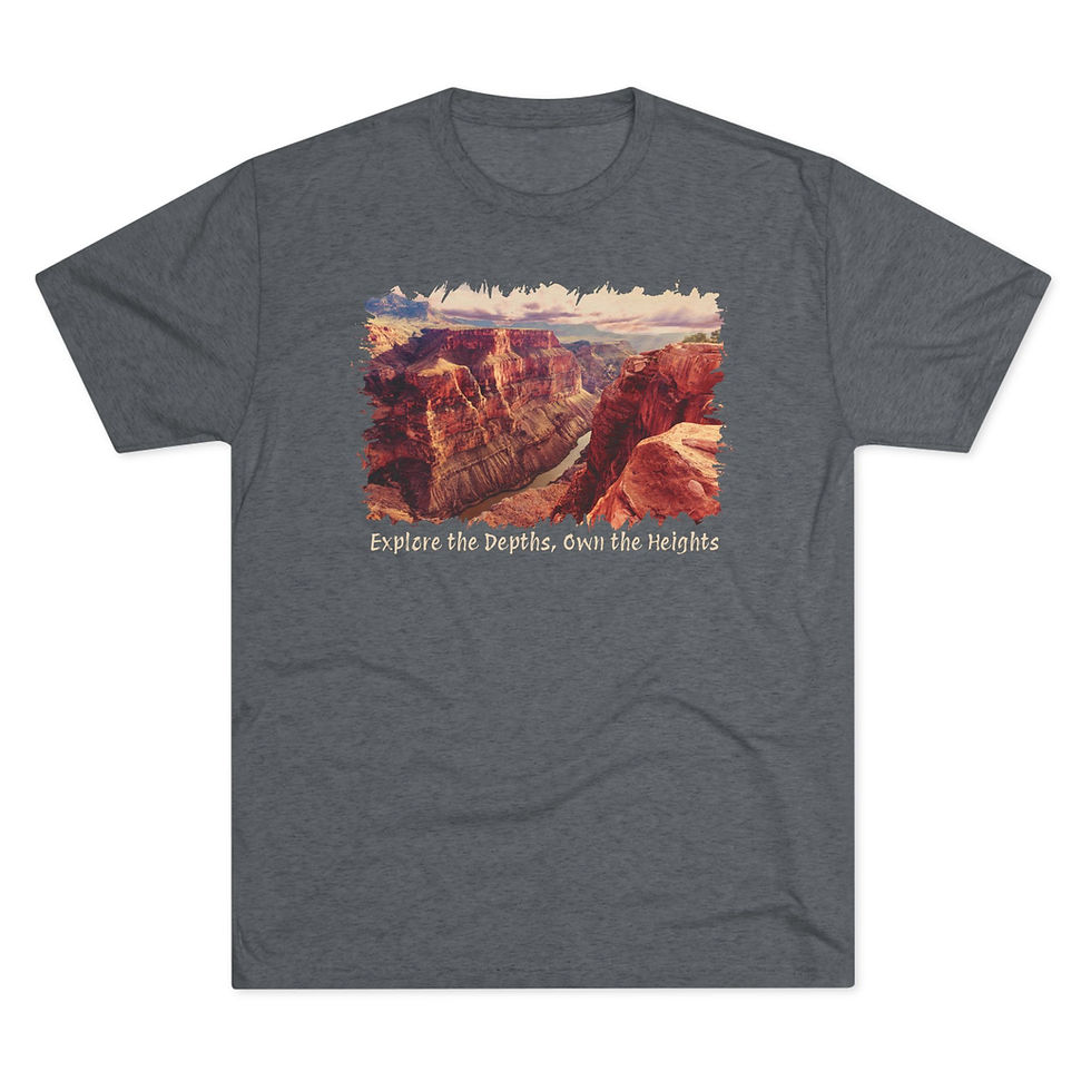 Thumbnail: "Explore the Depths, Own the Heights" Grand Canyon Tri-Blend Unisex T-Shirt