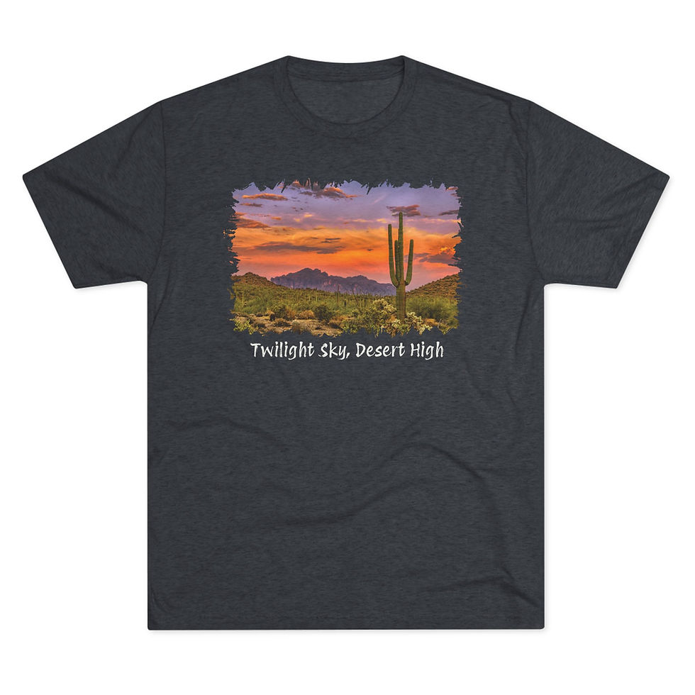 Thumbnail: "Twilight Sky, Desert High" Arizona Desert Landscape Tri-Blend Unisex T-Shirt
