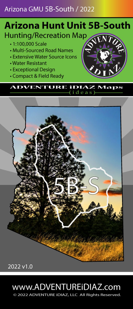 AZ Hunt Unit 5B South Map; by ADVENTURE iDIAZ