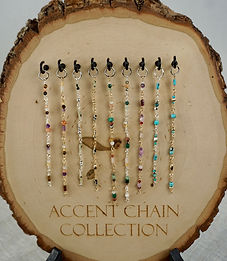 Handcrafted Accent Collection chains with genuine precious and semi-precious gemstones