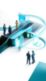 Create a visually engaging and futuristic layout featuring a collaborative tech environmen