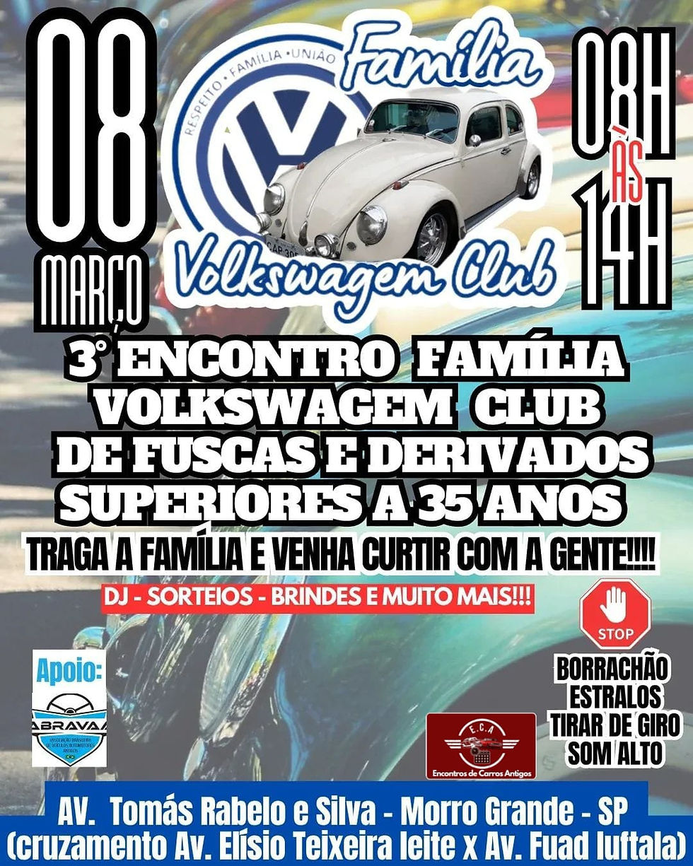 3º encontro família volkswagem club de fuscas e derivados - São Paulo, SP