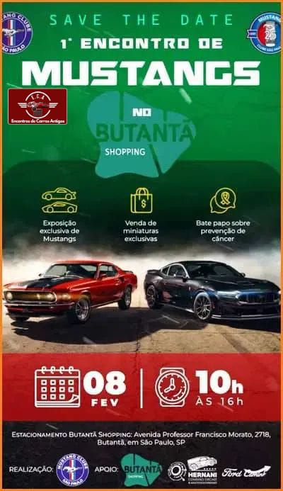 1º encontro de Mustangs no Butantã Shopping - São Paulo, SP