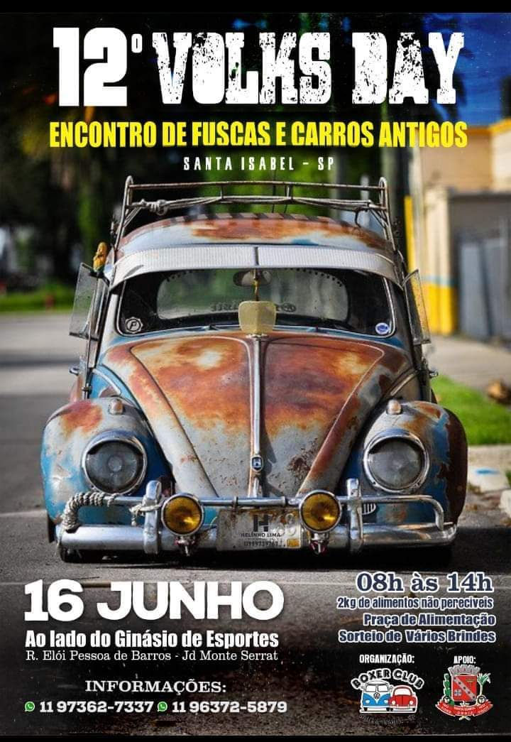 12º Volks Day Encontro de Fuscas e Carros Antigos - Santa Isabel, SP