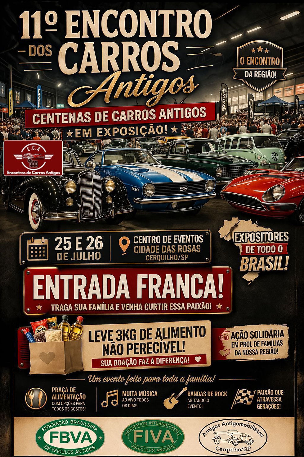 11º encontro de carros antigos e clássicos de Cerquilho - SP