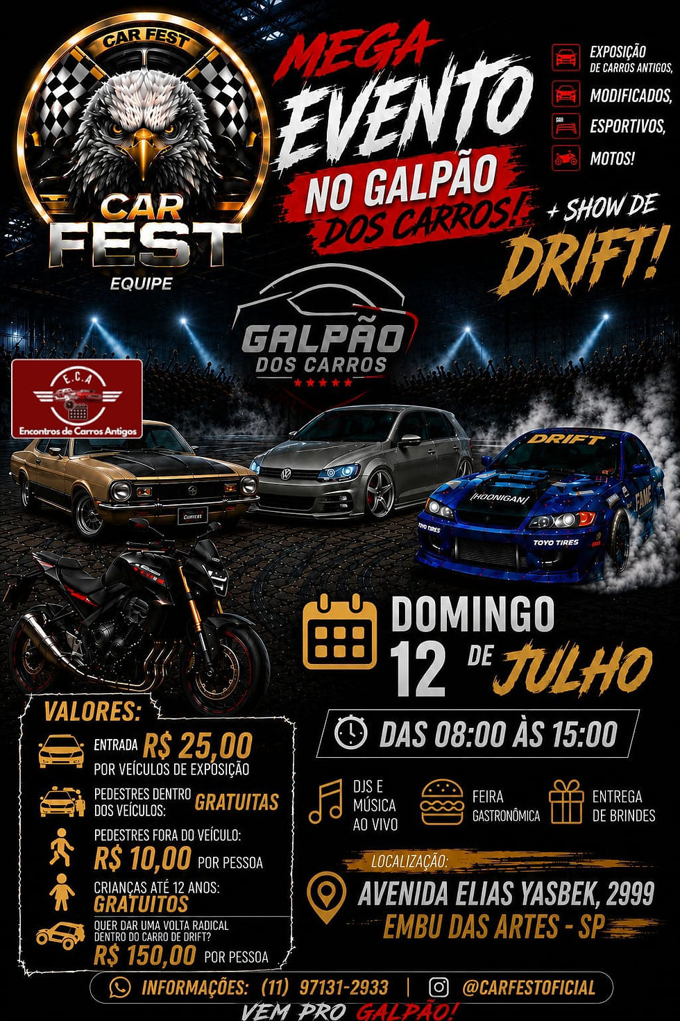 Mega evento no galpão dos carros - Embu das Artes, SP