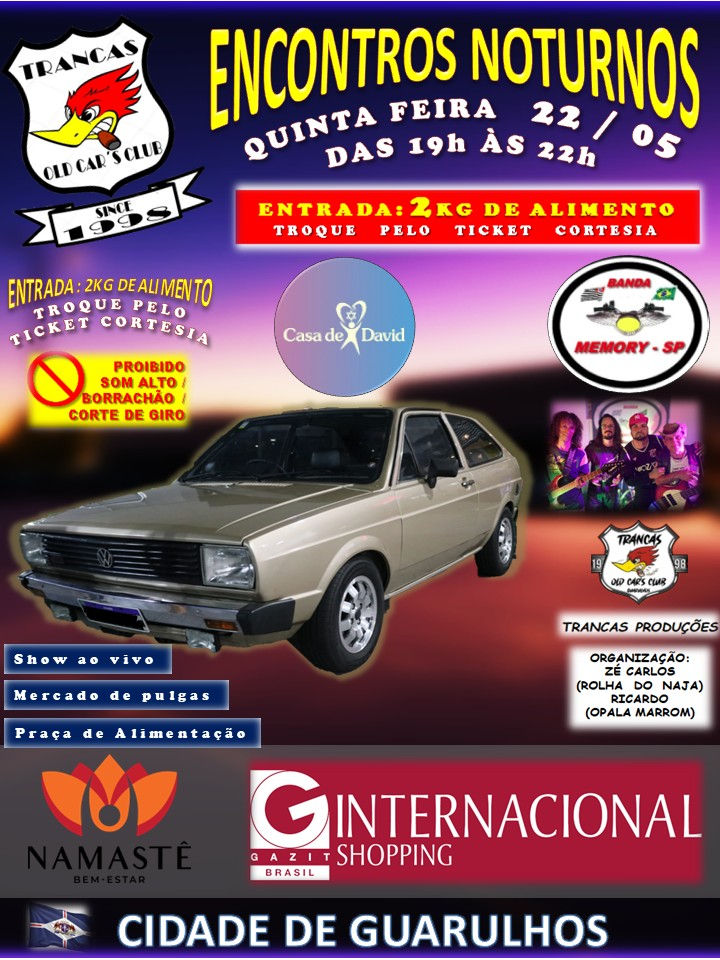 Encontros noturnos Trancas Old Cars Club - Guarulhos, SP