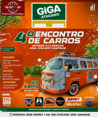 4º encontro de carros antigos e clássicos Giga Atacado - Campinas, SP