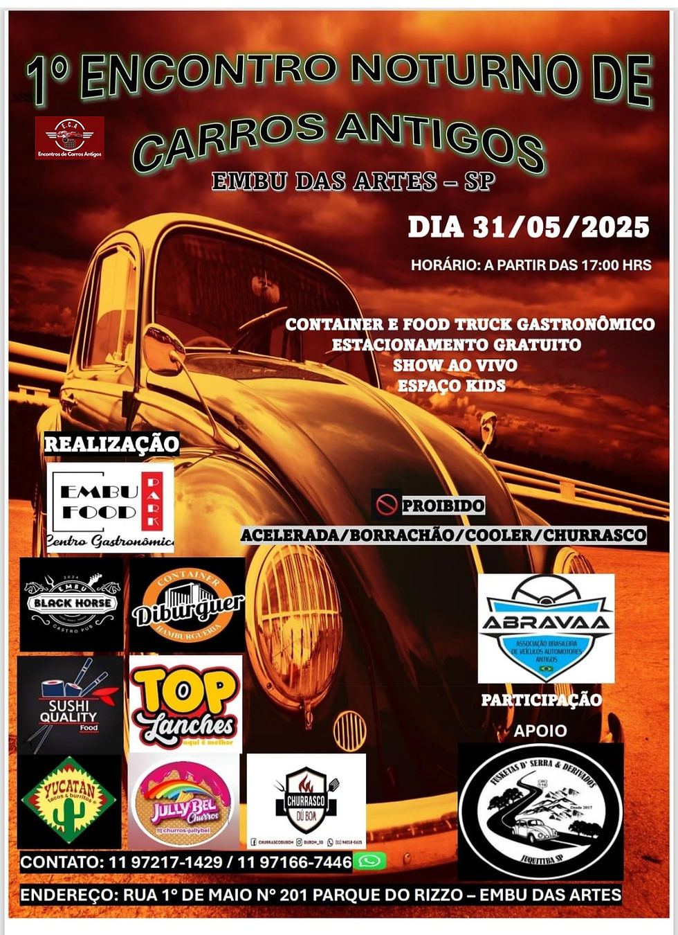 1º encontro noturno de carros antigos - Embu das Artes, SP