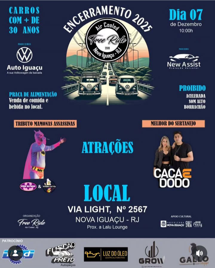 Encerramento 2025 Air Cooled Free Ride - Nova Iguaçu, RJ