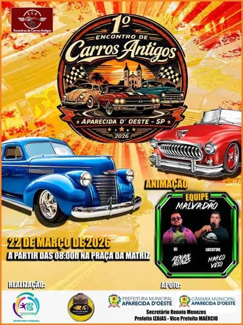 1º encontro de carros antigos - Aparecida d'Oeste, SP