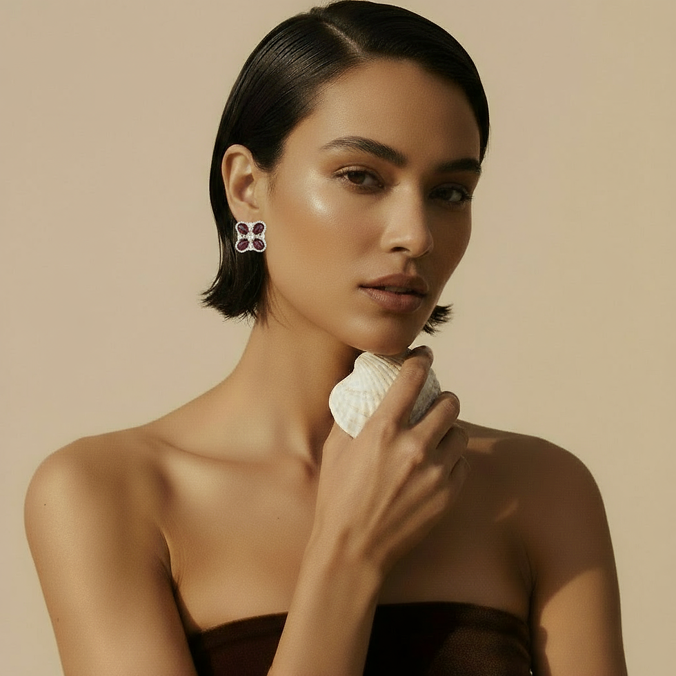 Thumbnail: Cherry Bling Stud Earrings 