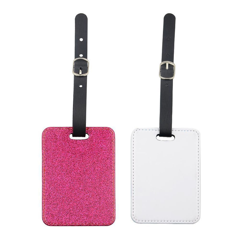 Thumbnail: Luggage Tags - Glitter Gold, Silver, Pink, Blue or Plain White