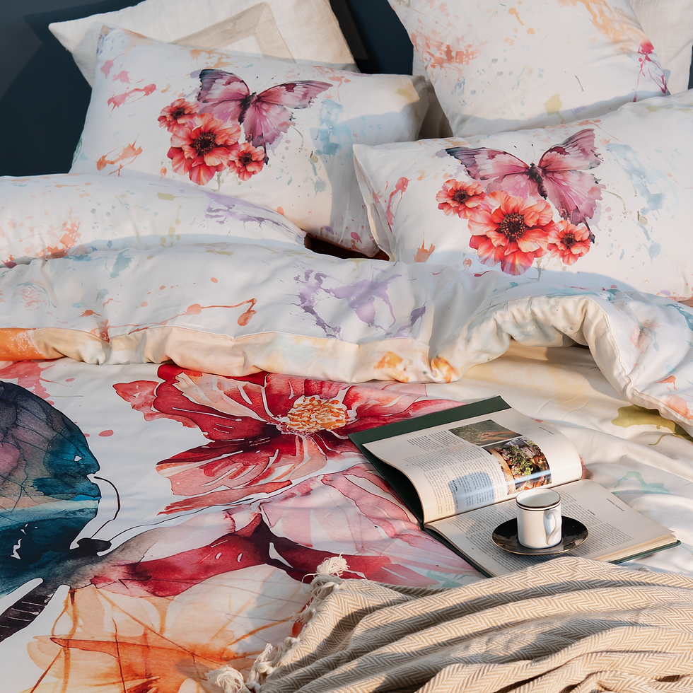 Thumbnail: Ethereal Wings 300 TC Cotton  Bed sheet set (1 Flat sheet + 2 Pillow cases)