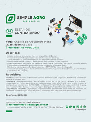 Vaga de Emprego - Analista de Arquitetura Pleno
