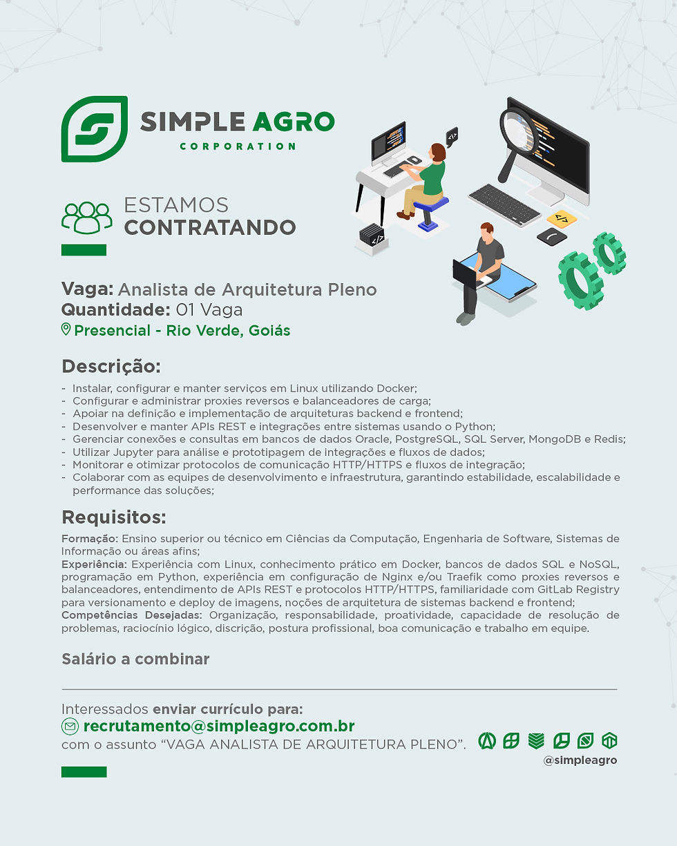 Vaga de Emprego - Analista de Arquitetura Pleno