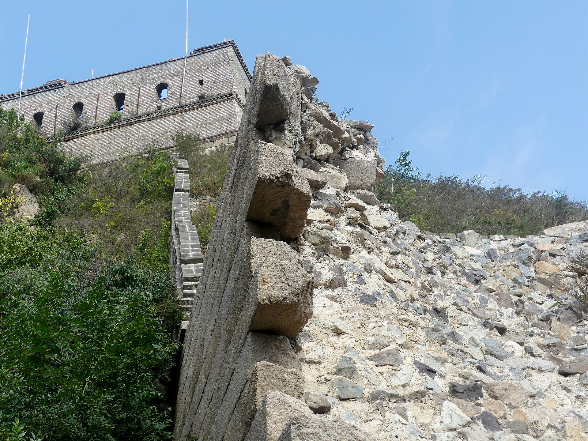 Cross section of the Great Wall of China.