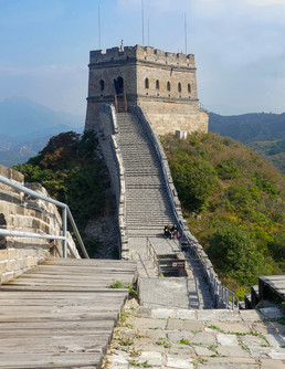 There are a lot of stairs at the Great Wall of China.
