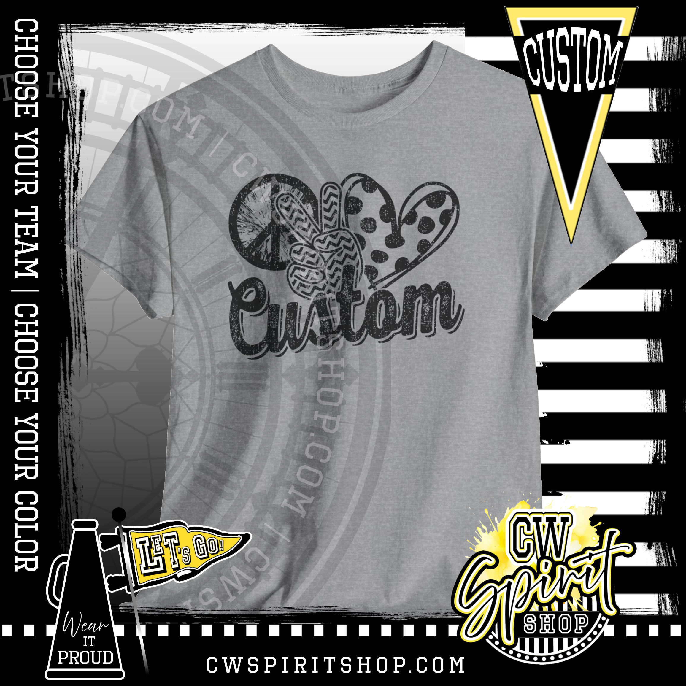 4104e-k GN Peace Love Spirit Tee,black GEN