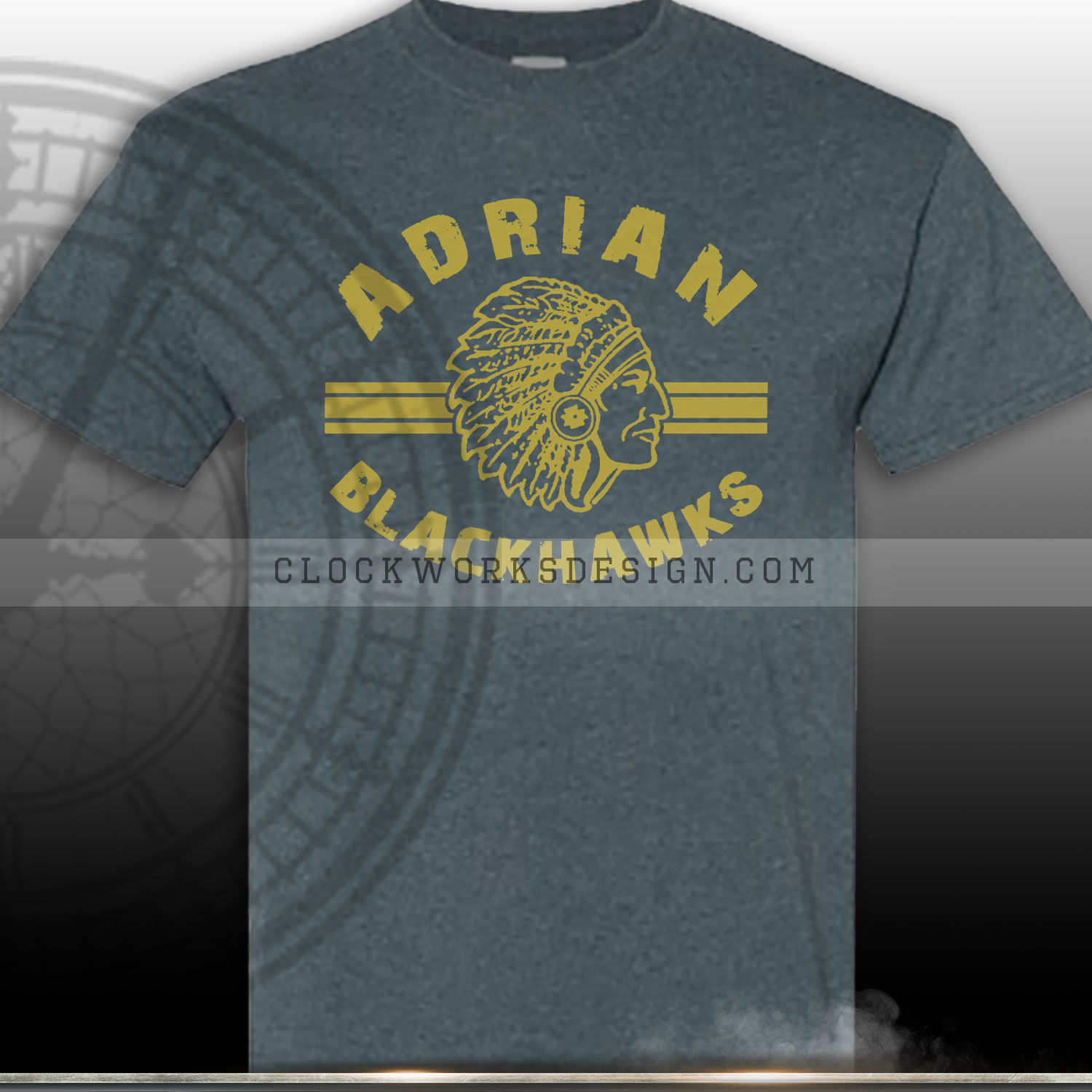 111130 Adrian Blackhawks Classic Stripe Circle Gold