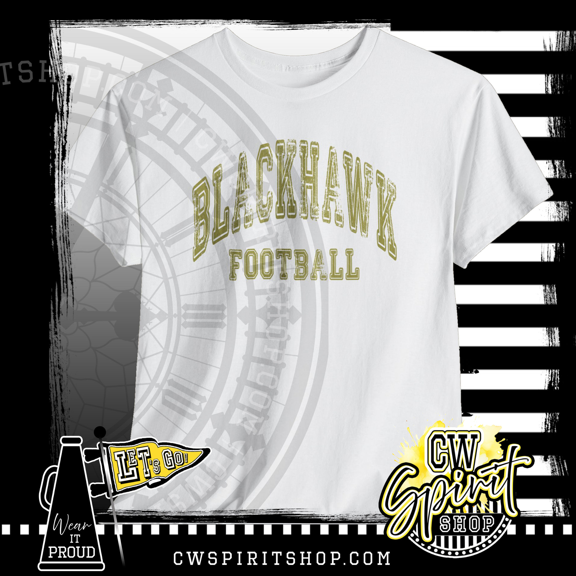 110321-j BHFB Basic Vintage Blackhawk Football Gold FOOTBALL