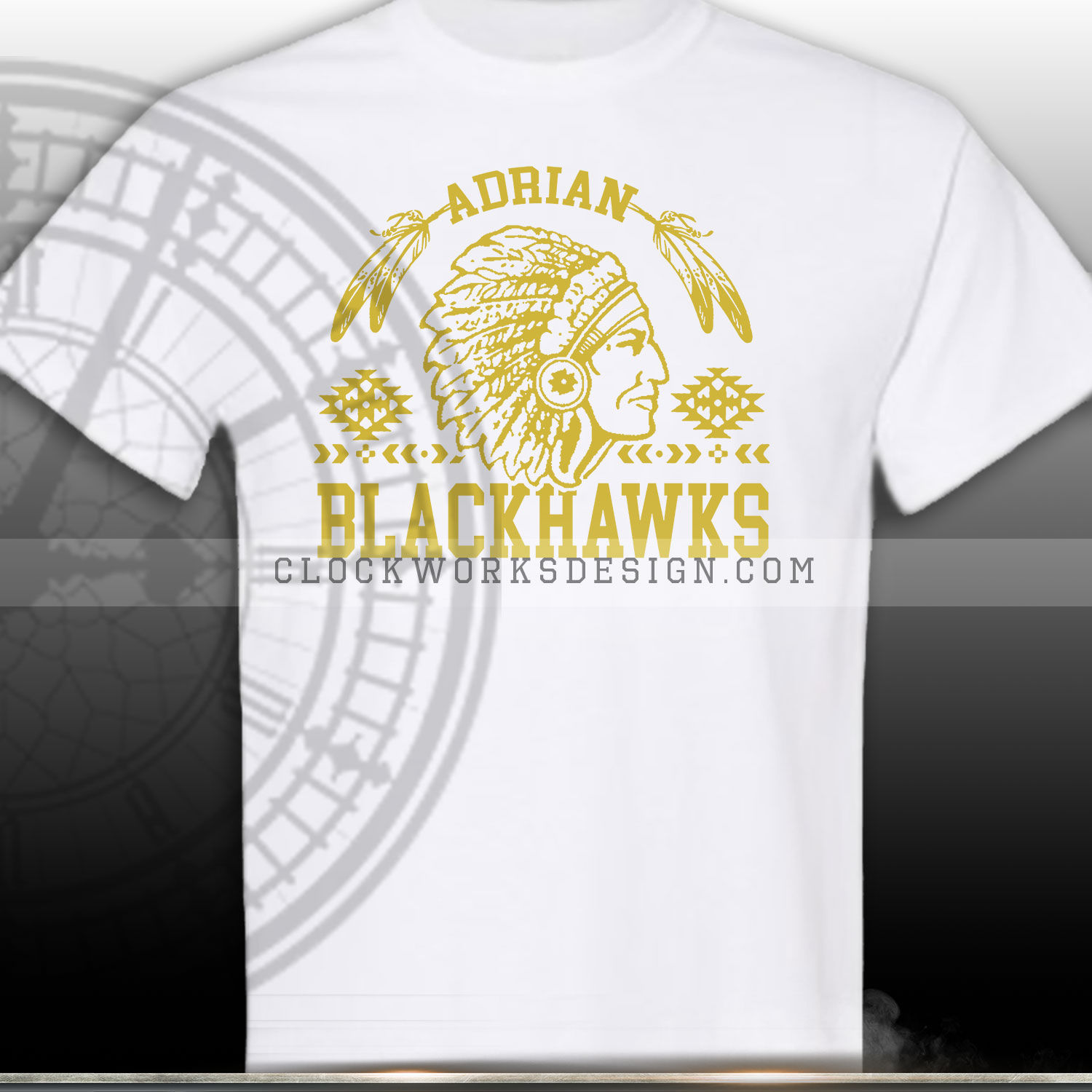 111149 Adrian Blackhawks Aztec One Color Gold