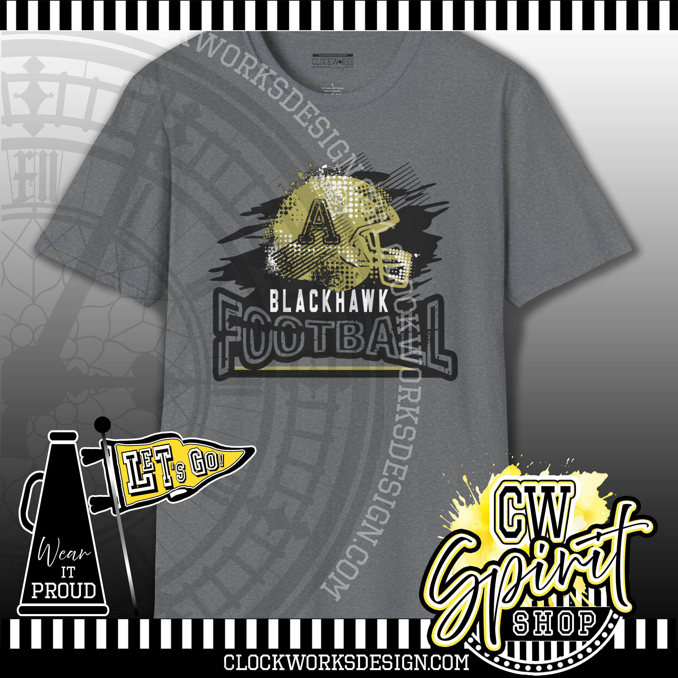 110305 Blackhawk Football Paint Grunge Helmet