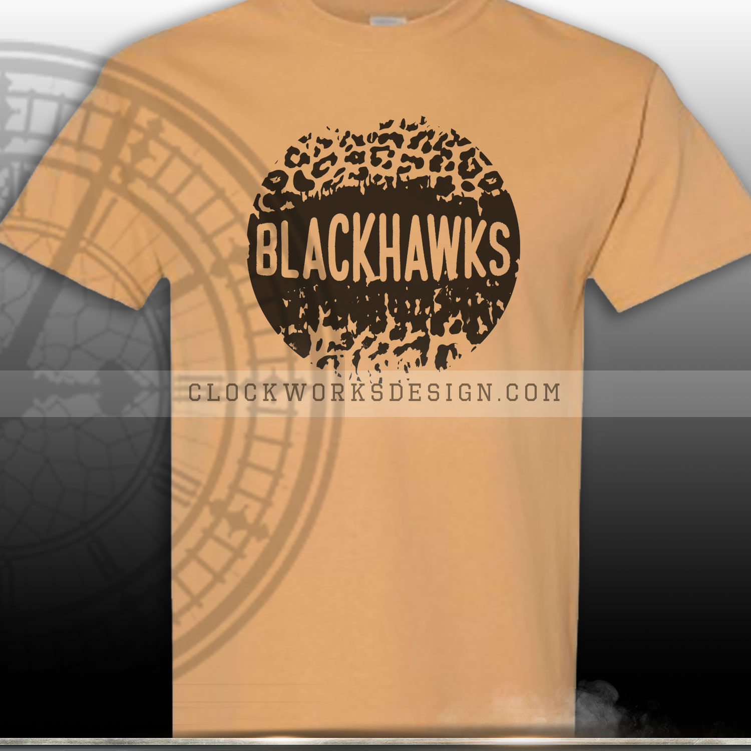 111139 Blackhawks Leopard One Color Circle Black
