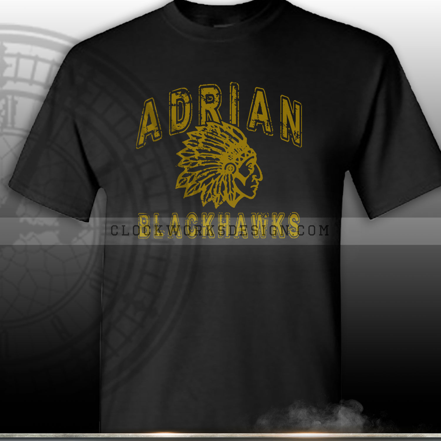 111156 Adrian Blackhawks OG Old School Vintage Mascot Gold