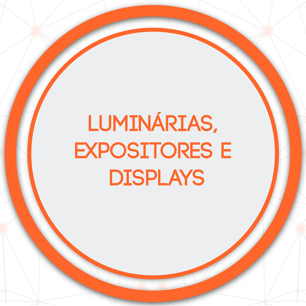 Luminárias, expositores e displays publicitários
